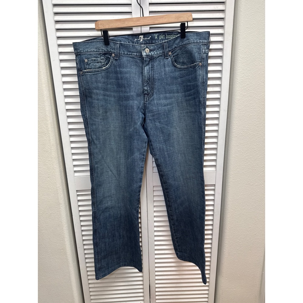 7 For All Mankind A Pocket Bootcut Jeans Mens 38 Blue Medium Wash Denim